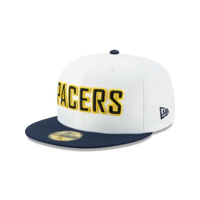 White Indiana Pacers Hat - New Era NBA 2019 NBA Authentics City Series Holiday Pack 59FIFTY Fitted Caps USA3485671